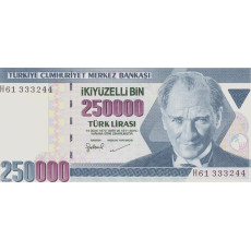 250.000 Lira Turkije 1998 Biljet